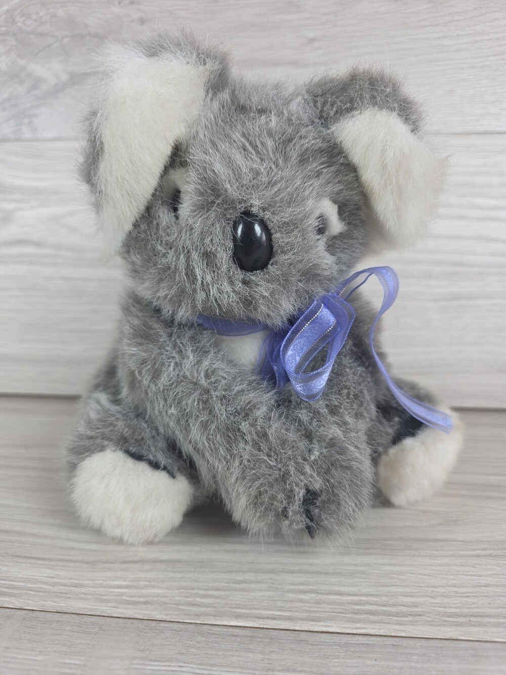 Pier 1 Imports Koala Plush Stuffed Animal w Purple Ribbon SU42